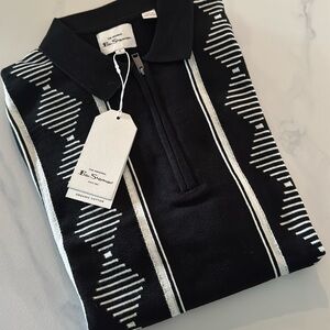 Argyle Jacquard Polo - Black